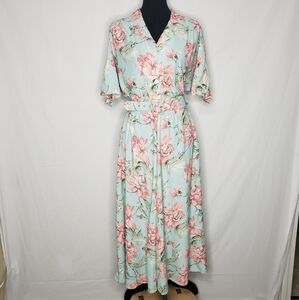 Vintage Carol Anderson Womens Floral Maxi Dress Size 12 Cottagecore Praire 90s